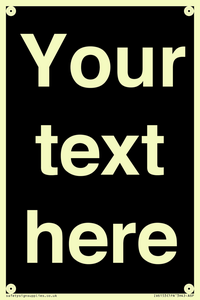 Custom blank information sign. Plain text, black background